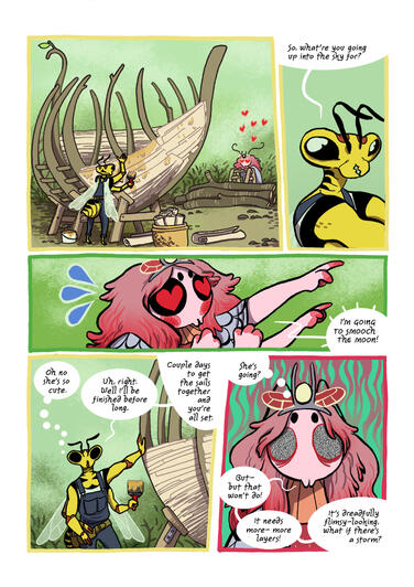 the wasp and the moth both find eachother adorable.