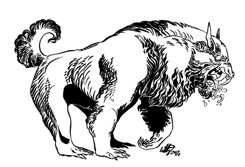 commissioned ink drawing of a werewolf.